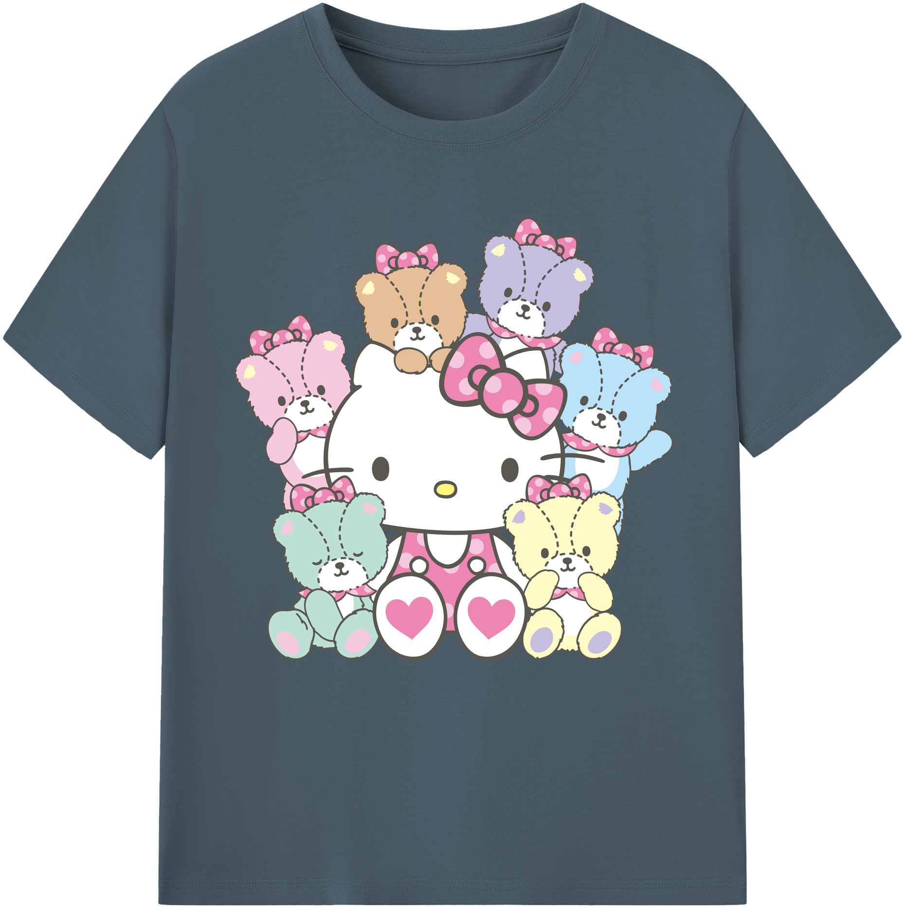 （画像用） Hello Kitty ハローキティ 綿100％半袖Tシャツ（フロントプリント）
